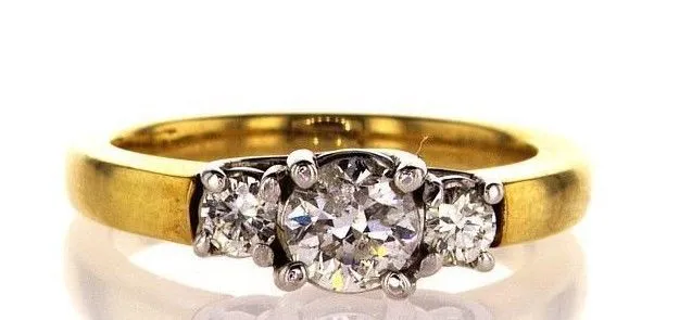 0.94CT F/I1 Diamond Engagement Ring 14K Gold Natural Round Cut Brilliant Size 6