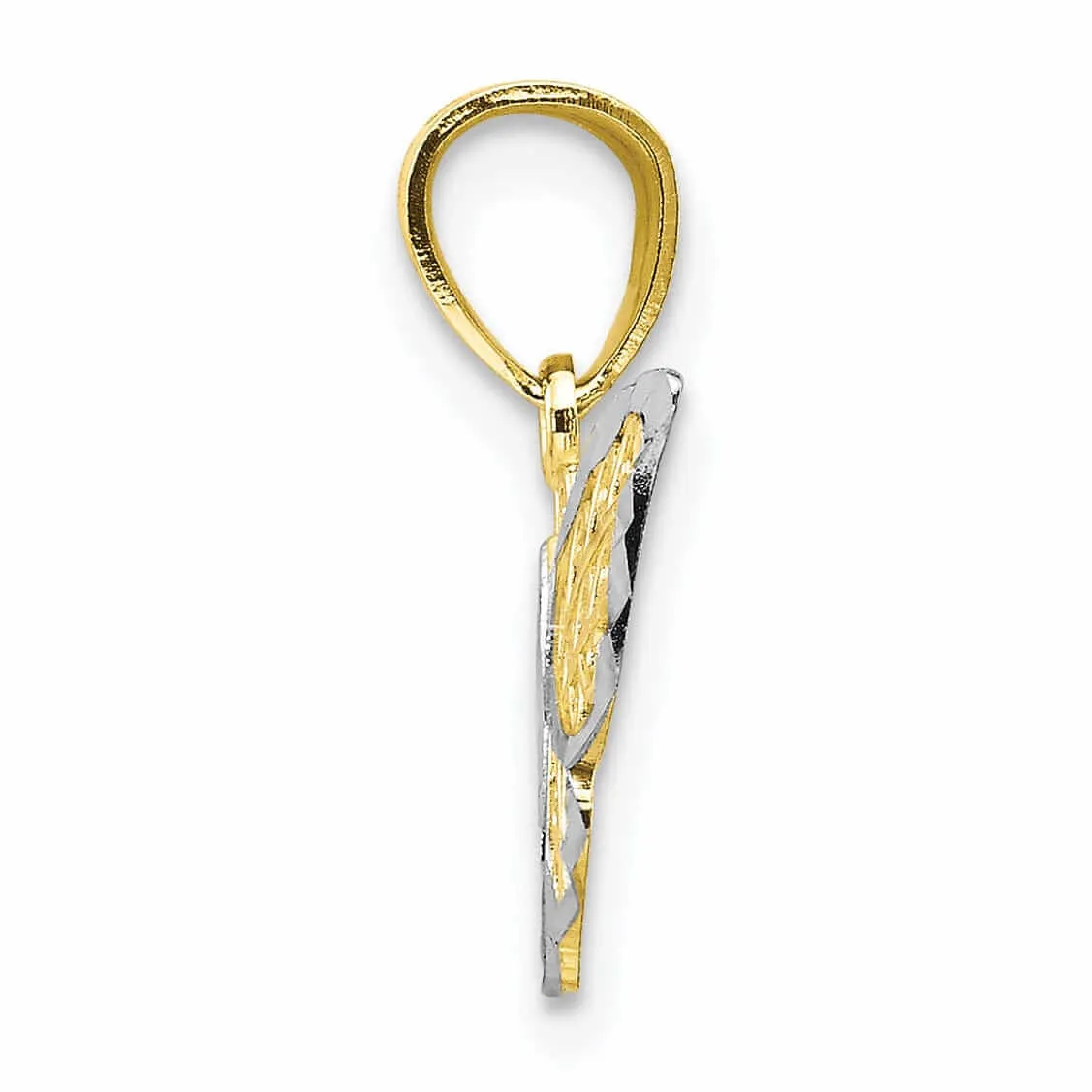 10k Two Tone Gold Polished Butterfly Pendant