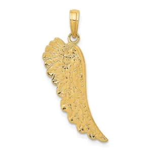 10k Yellow Gold Textured Angel Wing Pendant