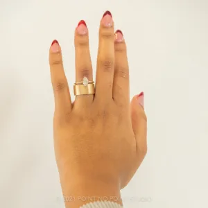 10mm Women's Matte Wide Cigar Ring, 14K Yellow Gold
