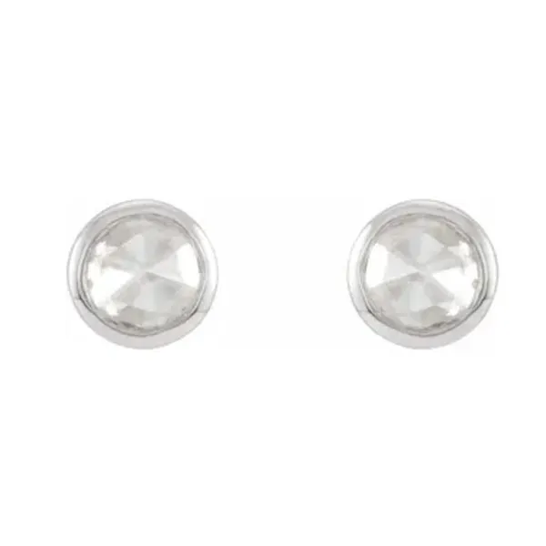 14k Gold Rose-Cut Diamond Bezel-Set Earrings