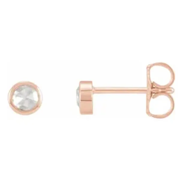 14k Gold Rose-Cut Diamond Bezel-Set Earrings