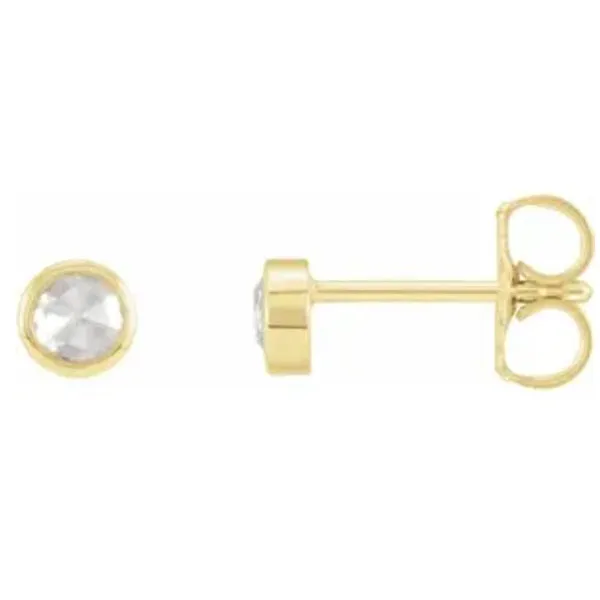 14k Gold Rose-Cut Diamond Bezel-Set Earrings