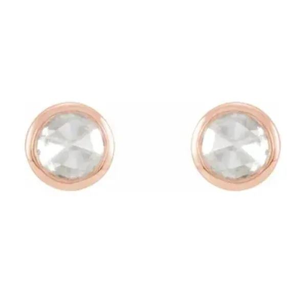 14k Gold Rose-Cut Diamond Bezel-Set Earrings
