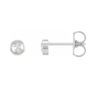 14k Gold Rose-Cut Diamond Bezel-Set Earrings