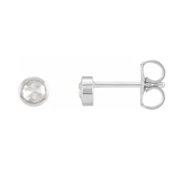 14k Gold Rose-Cut Diamond Bezel-Set Earrings
