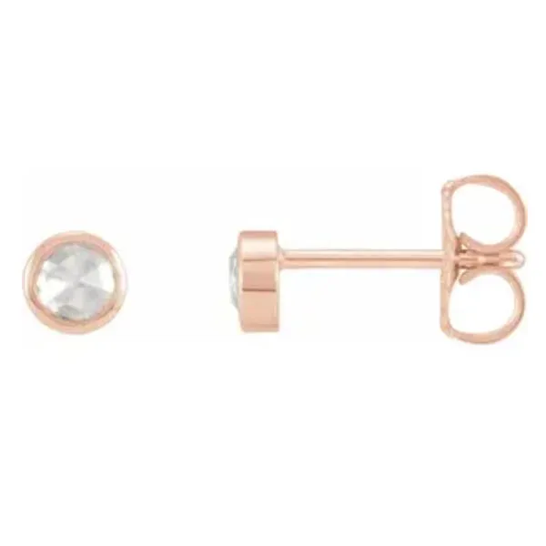 14k Gold Rose-Cut Diamond Bezel-Set Earrings