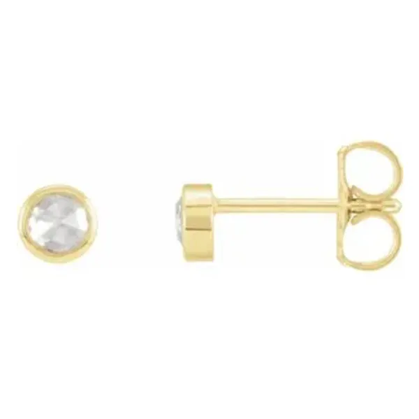 14k Gold Rose-Cut Diamond Bezel-Set Earrings