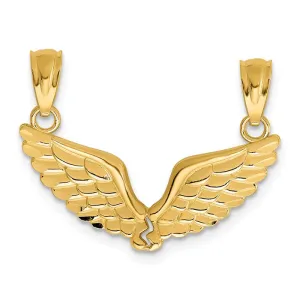 14k Yellow Gold Break Apart Angel Wings Pendants