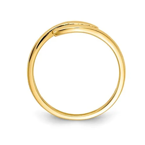 14k Yellow Gold Genuine Emerald And Diamond 3-Stone ByPass Ring