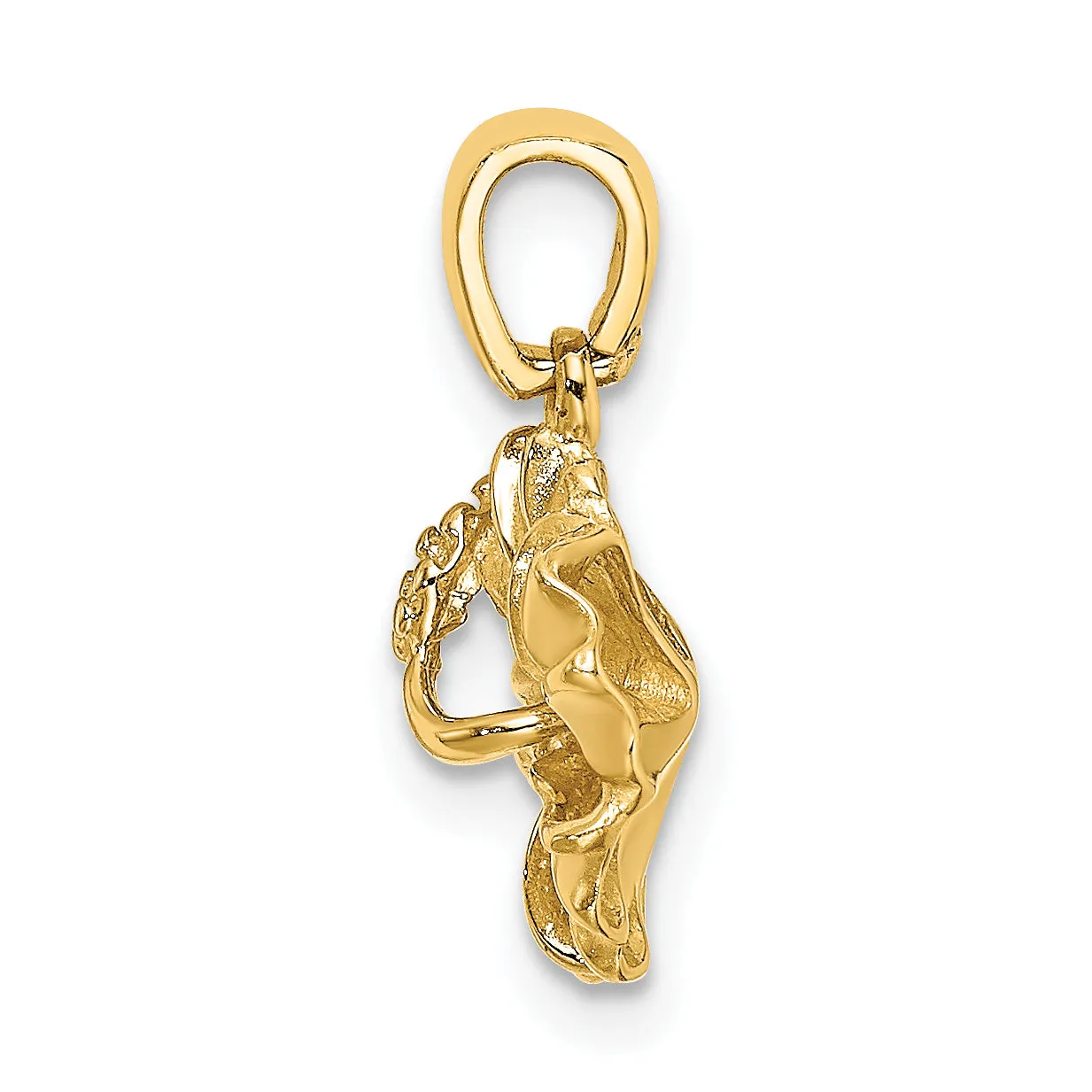 14k Yellow Gold Hibiscus Flower Charm Pendant