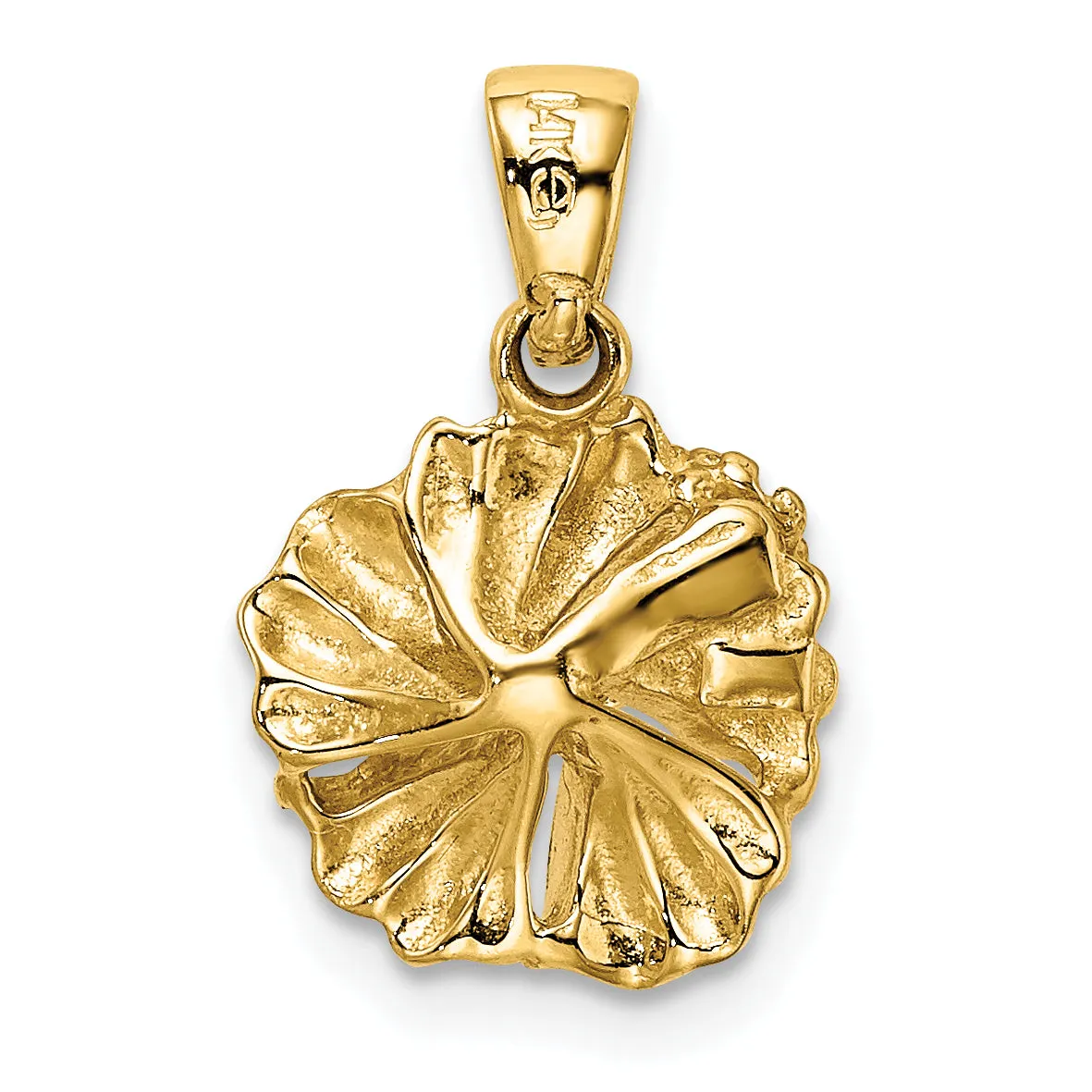 14k Yellow Gold Hibiscus Flower Charm Pendant