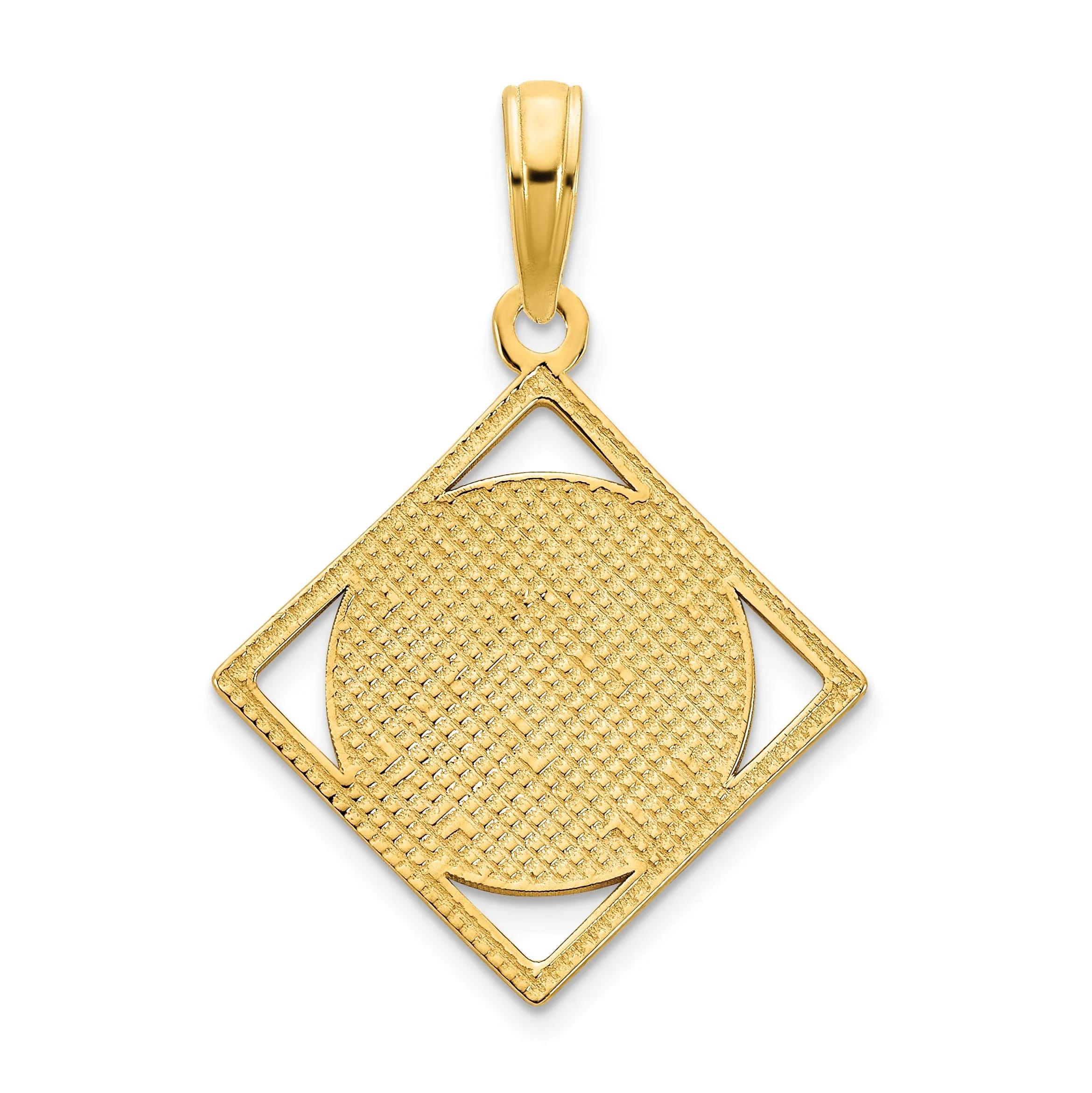 14k Yellow Gold Soild Textured Polished Finish Womens Fancy Celtic Knot Design Charm Pendant