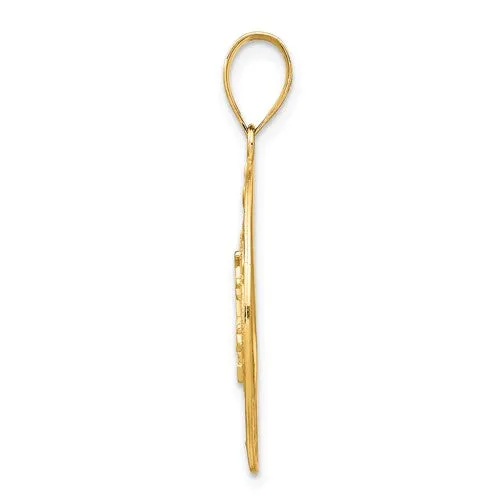 14k Yellow Gold Sun With Moon And Star Pendant