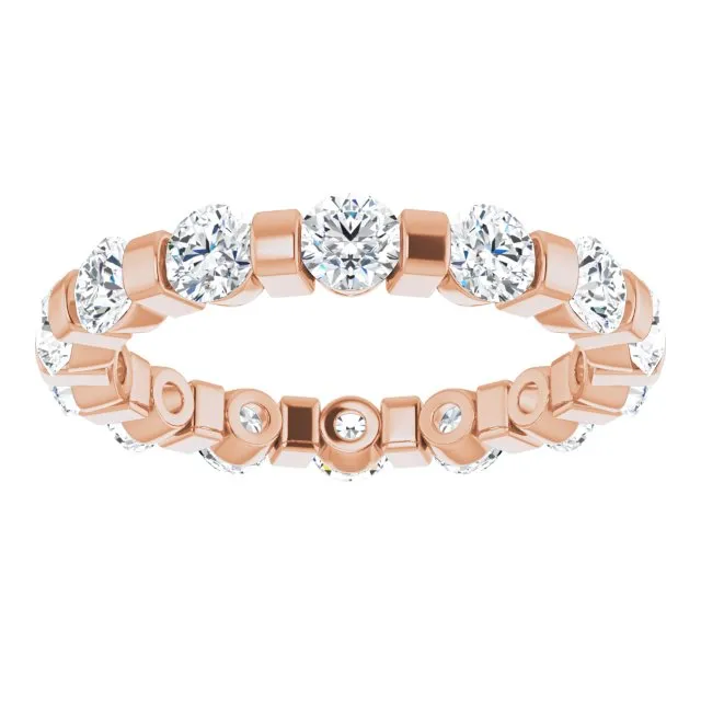 1.60 ct. Round Diamond Eternity Band Bar Set Diamond Ring