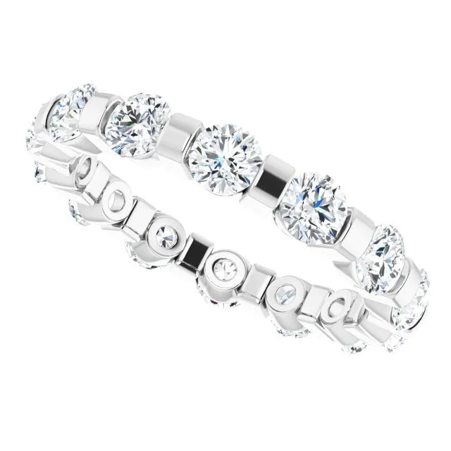 1.60 ct. Round Diamond Eternity Band Bar Set Diamond Ring