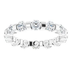 1.60 ct. Round Diamond Eternity Band Bar Set Diamond Ring