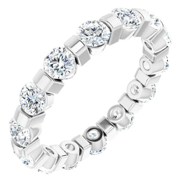 1.60 ct. Round Diamond Eternity Band Bar Set Diamond Ring