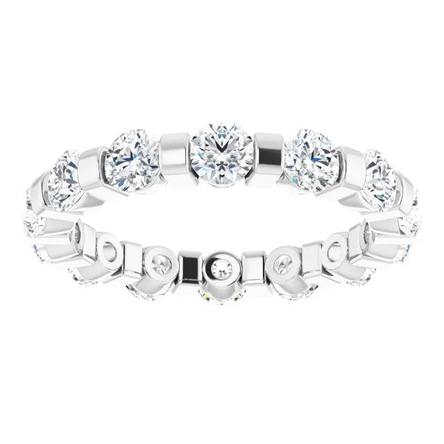 1.60 ct. Round Diamond Eternity Band Bar Set Diamond Ring