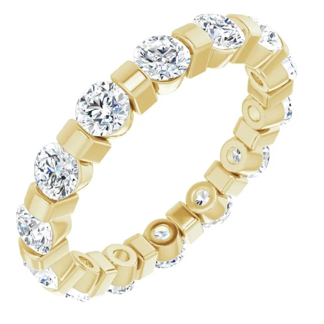 1.60 ct. Round Diamond Eternity Band Bar Set Diamond Ring