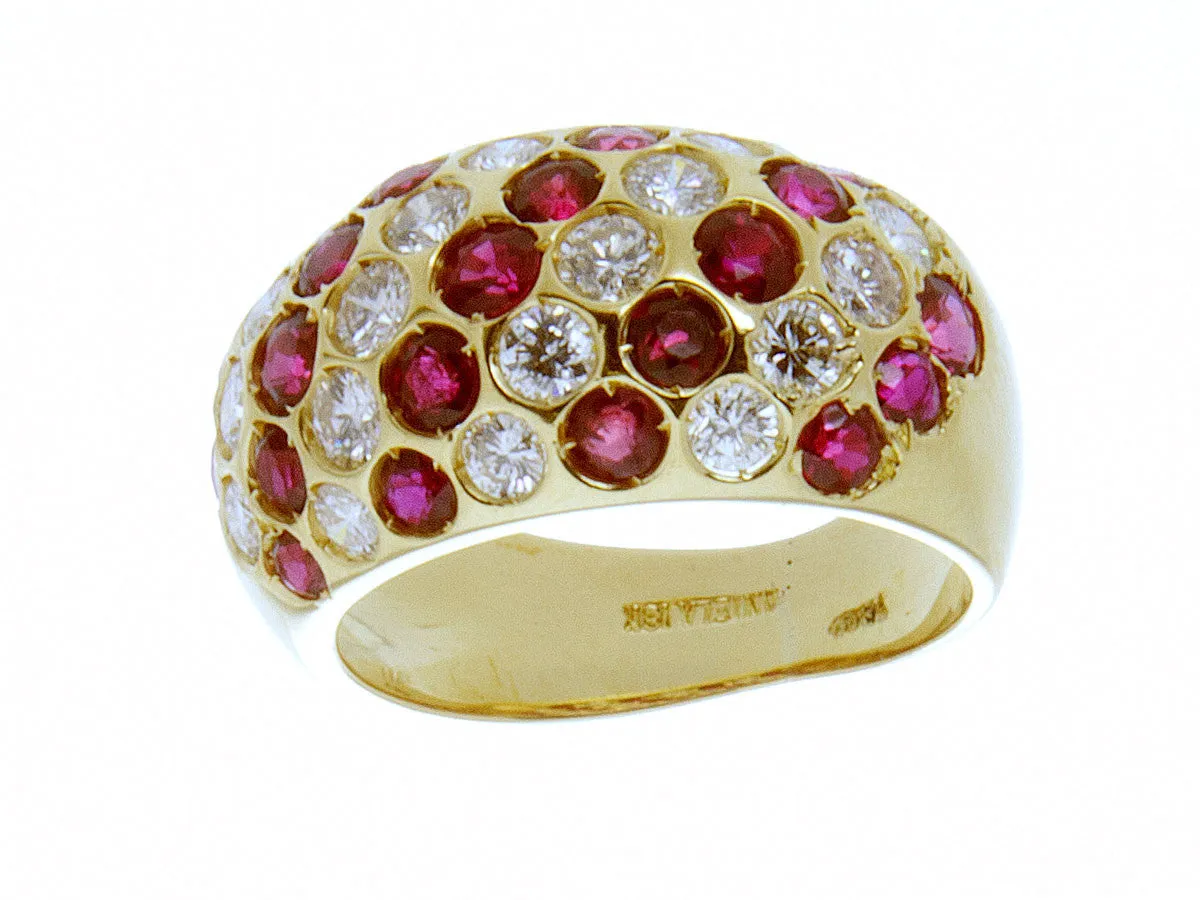 18K 3.20ct Ruby & Diamond Band Ring