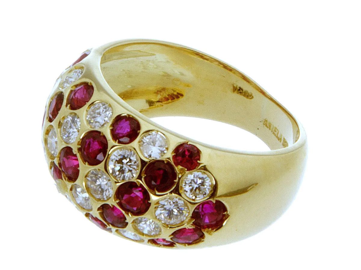18K 3.20ct Ruby & Diamond Band Ring