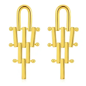 18K Gold-Plated Lattice Drop Earrings