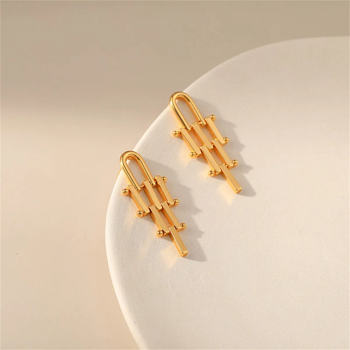 18K Gold-Plated Lattice Drop Earrings