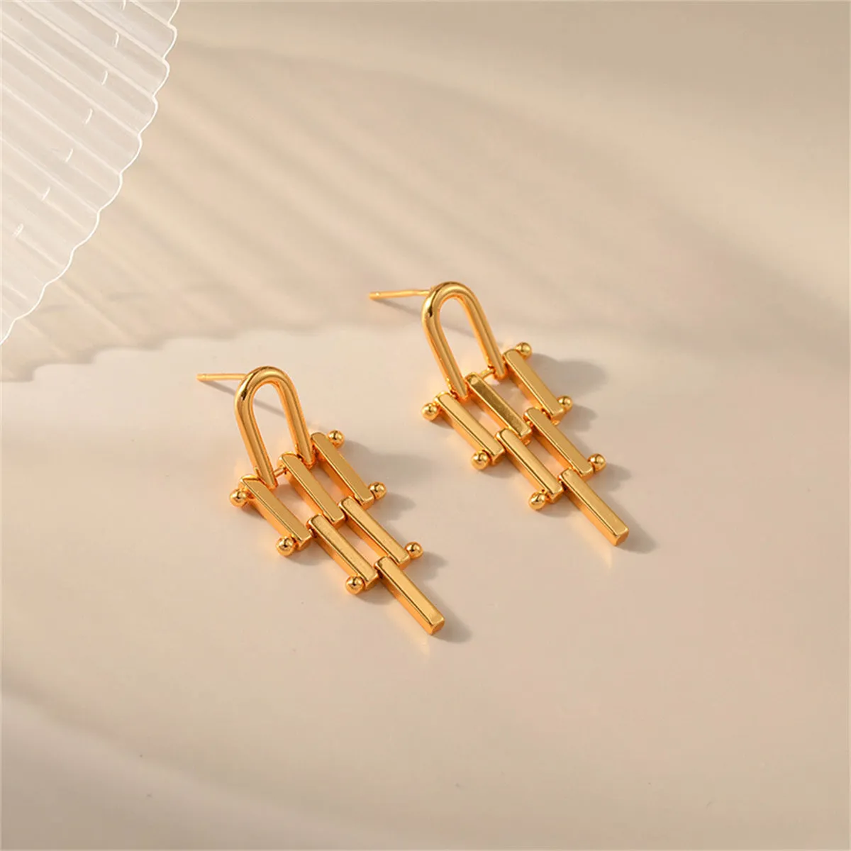 18K Gold-Plated Lattice Drop Earrings
