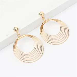 18K Gold-Plated Layer Wave Drop Earrings