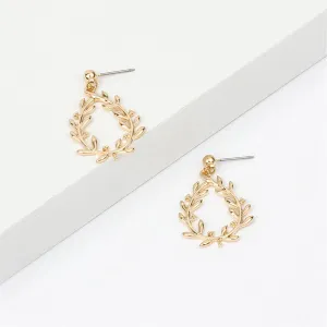 18K Gold-Plated Leaf Cluster Drop Earrings