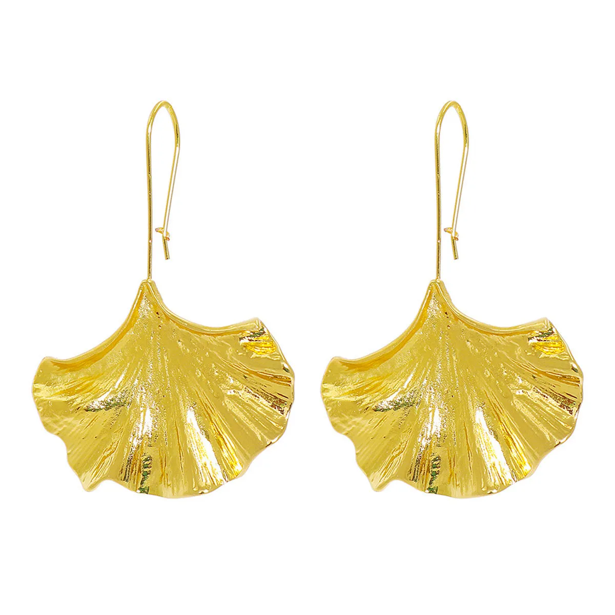 18K Gold-Plated Lotus Leaf Drop Earrings