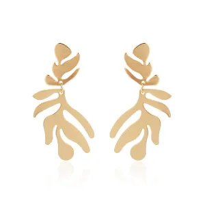 18K Gold-Plated Palm Frond Drop Earrings