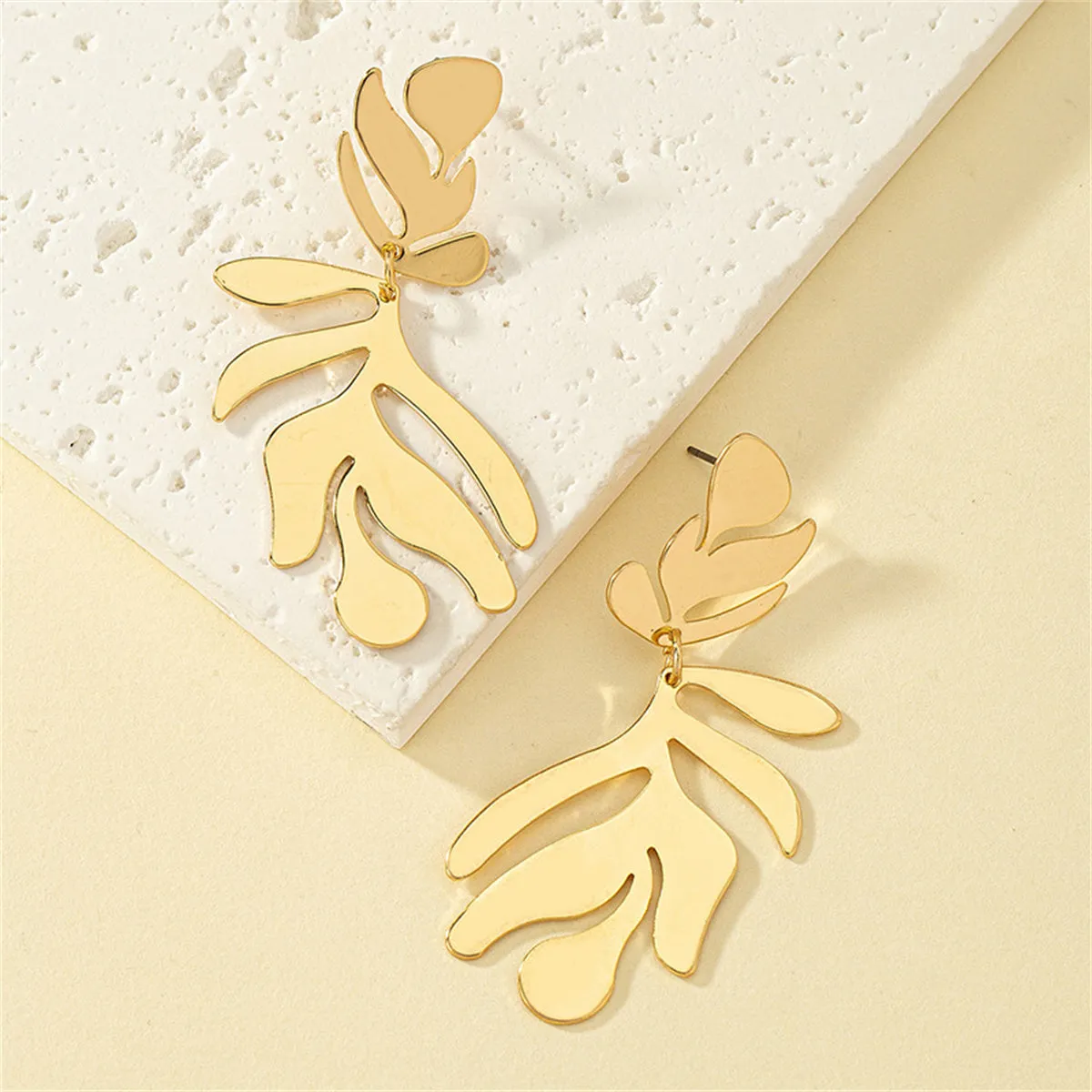 18K Gold-Plated Palm Frond Drop Earrings