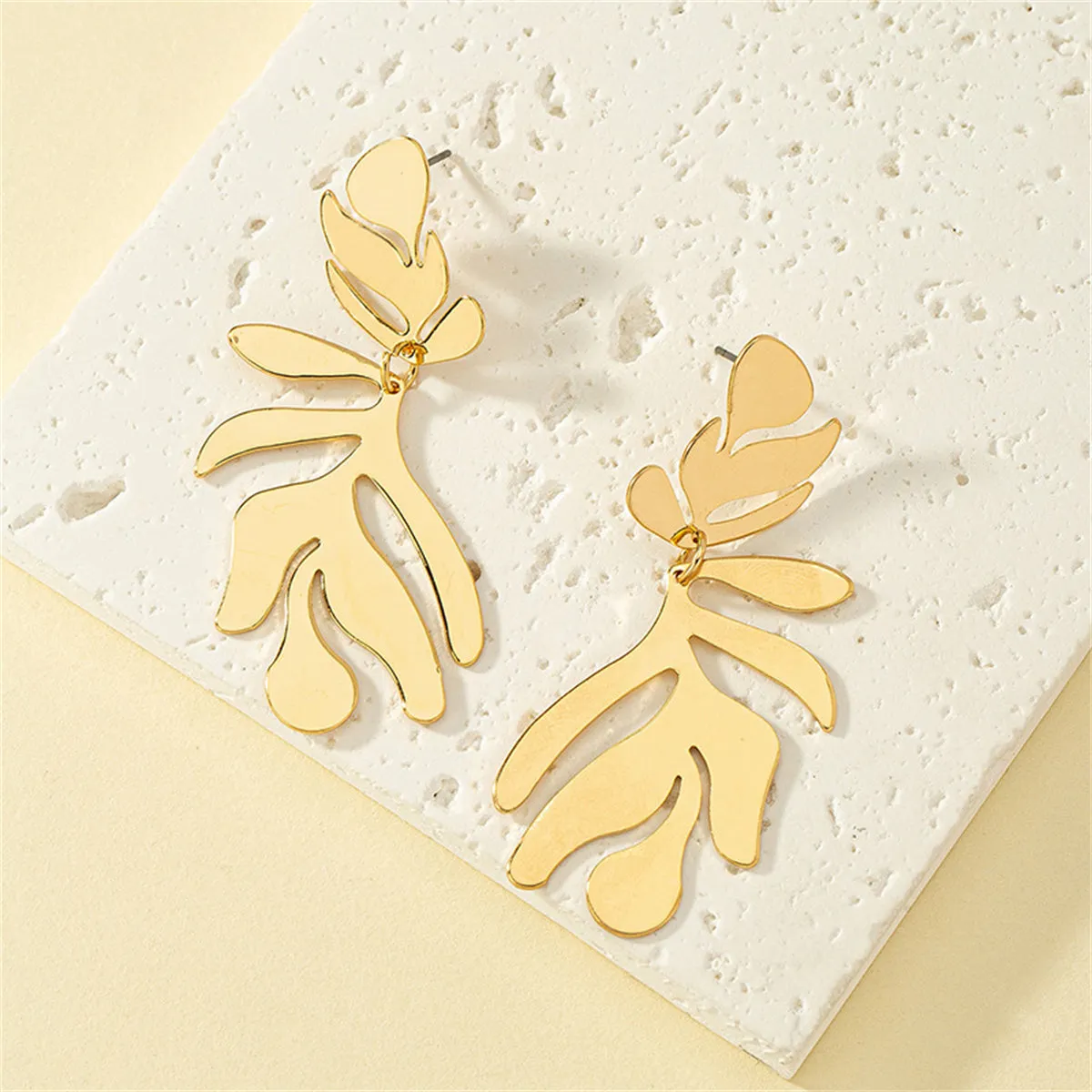 18K Gold-Plated Palm Frond Drop Earrings