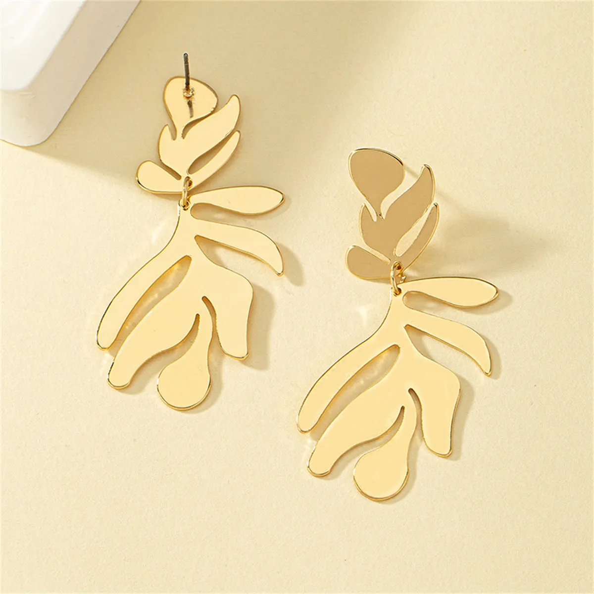 18K Gold-Plated Palm Frond Drop Earrings
