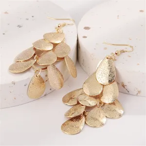 18K Gold-Plated Petal Cluster Drop Earrings
