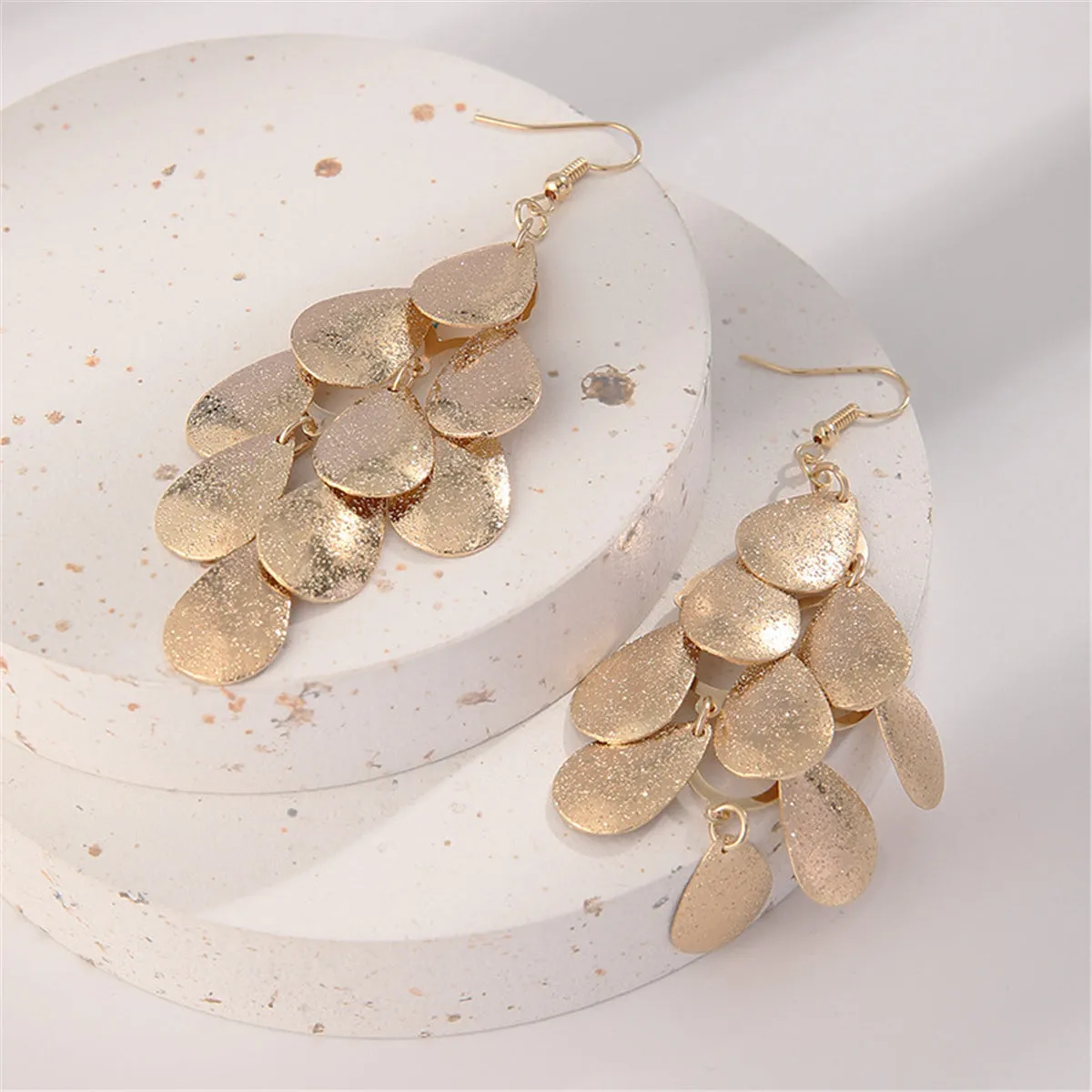 18K Gold-Plated Petal Cluster Drop Earrings