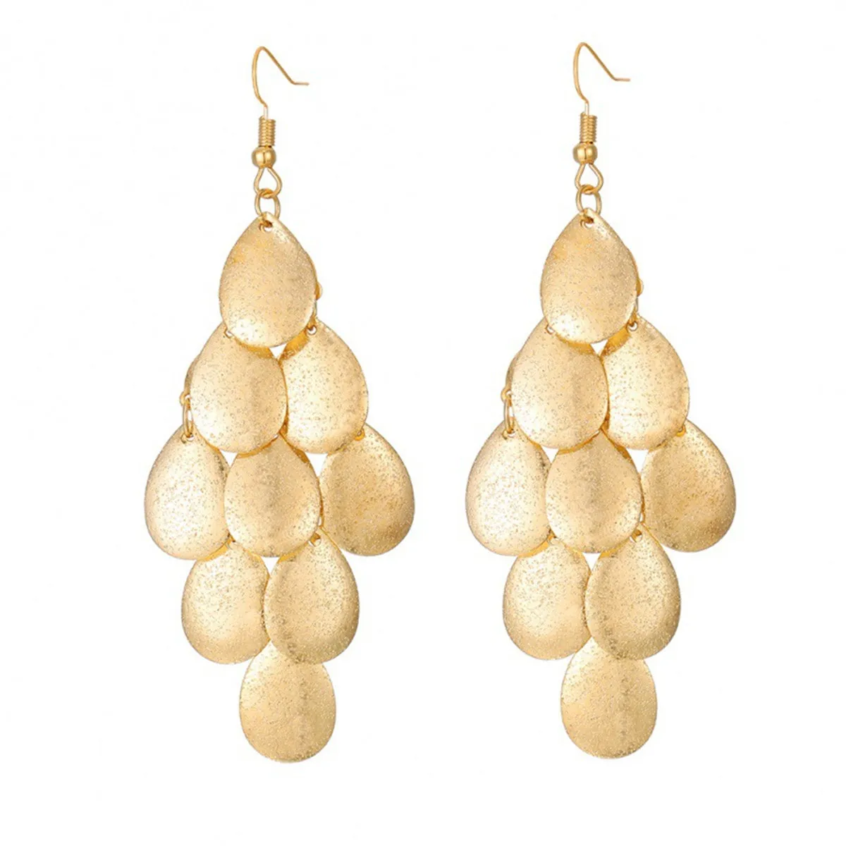 18K Gold-Plated Petal Cluster Drop Earrings