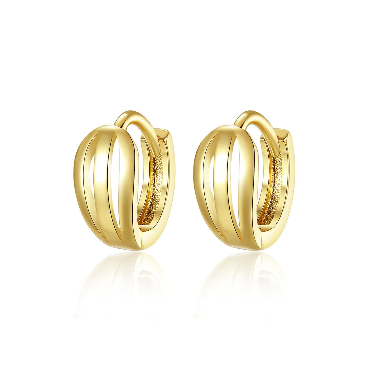 18K Gold-Plated Salix Leaf Huggie Earrings