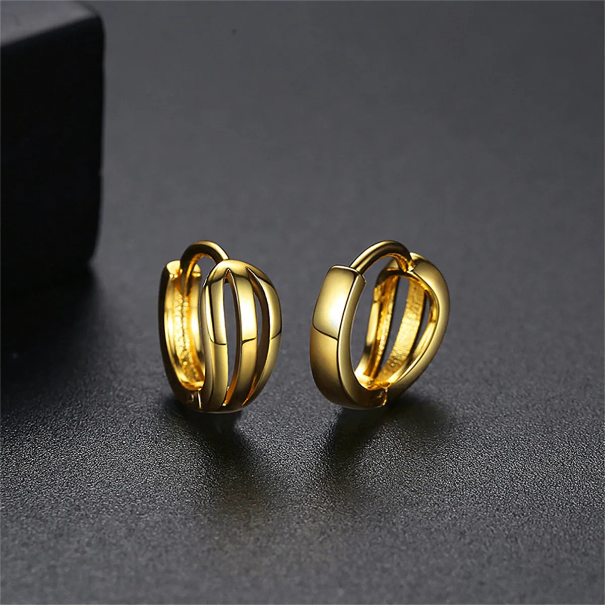 18K Gold-Plated Salix Leaf Huggie Earrings