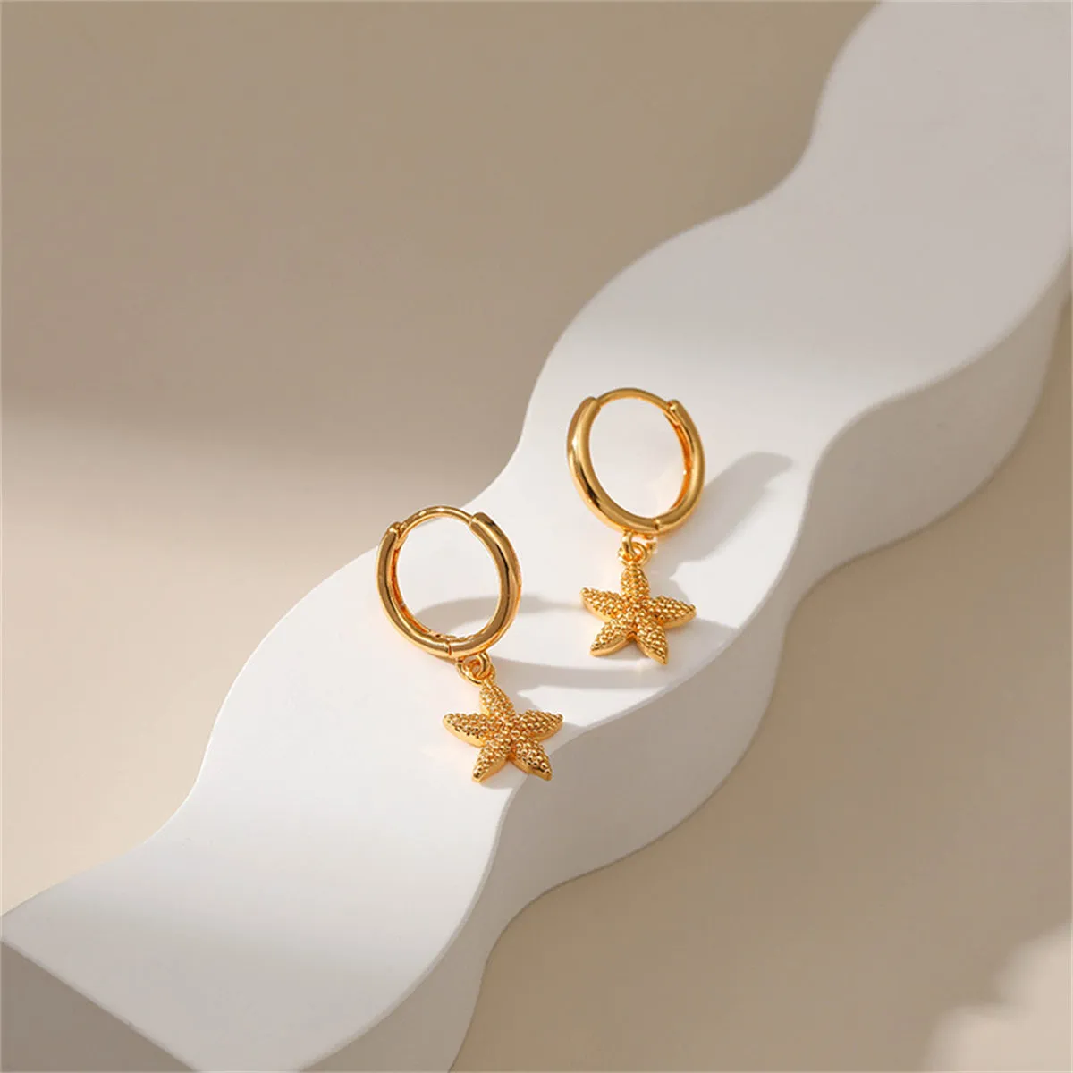 18K Gold-Plated Starfish Huggie Earrings