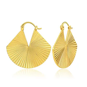 18K Gold-Plated Stripe Fan Drop Earrings
