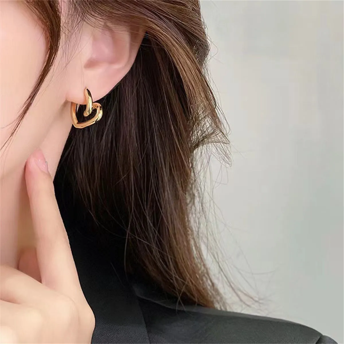 18K Gold-Plated Swirl-Heart Stud Earrings