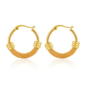 18K Gold-Plated Textured Huggie Earrings
