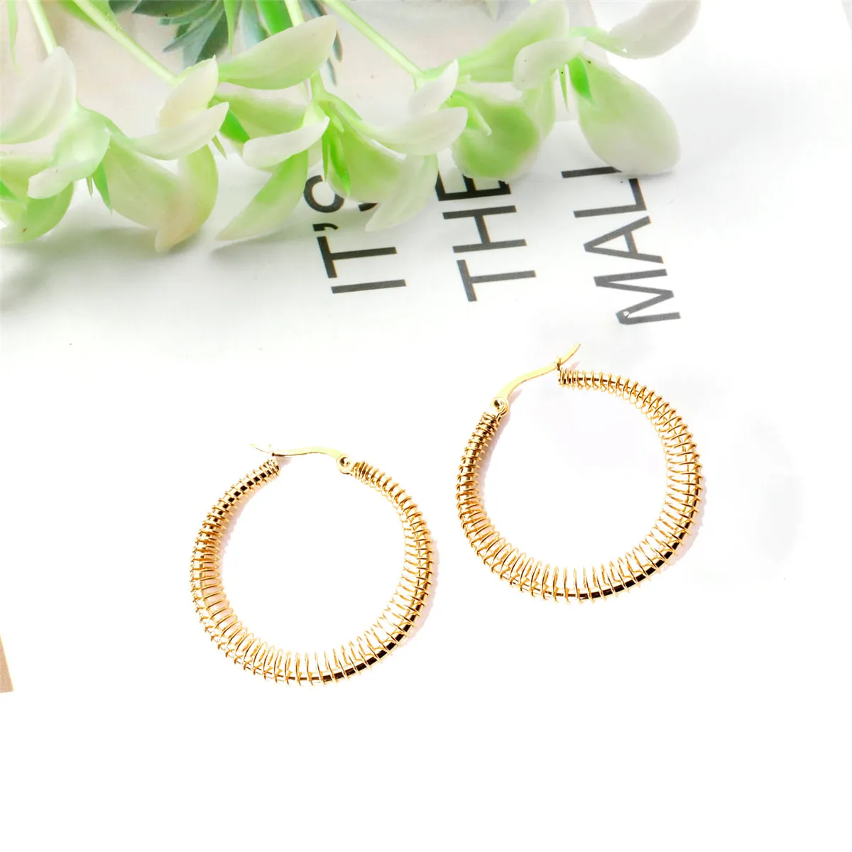 18K Gold-Plated Twine Hoop Earrings