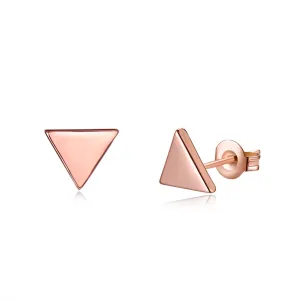 18K Rose Gold-Plated Triangle Stud Earrings