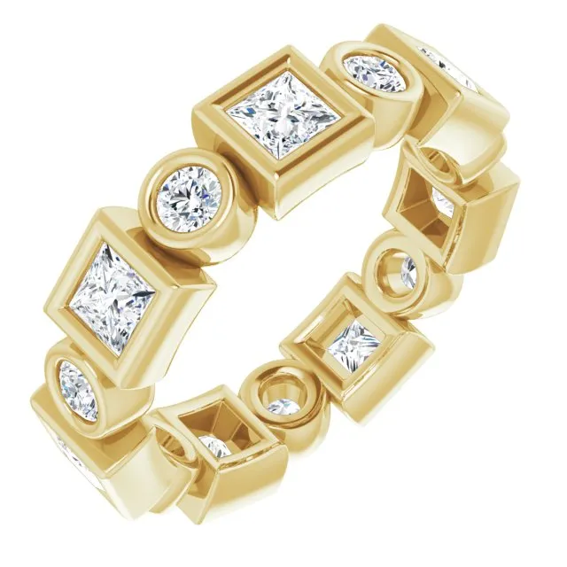 1.92 ct. Princess & Round Diamond Eternity Band