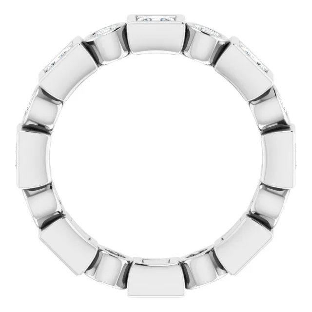 1.92 ct. Princess & Round Diamond Eternity Band