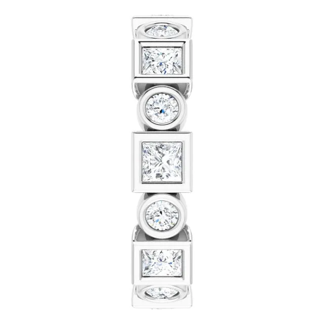 1.92 ct. Princess & Round Diamond Eternity Band